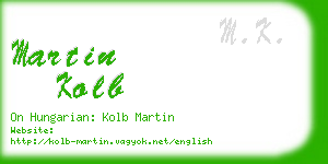 martin kolb business card